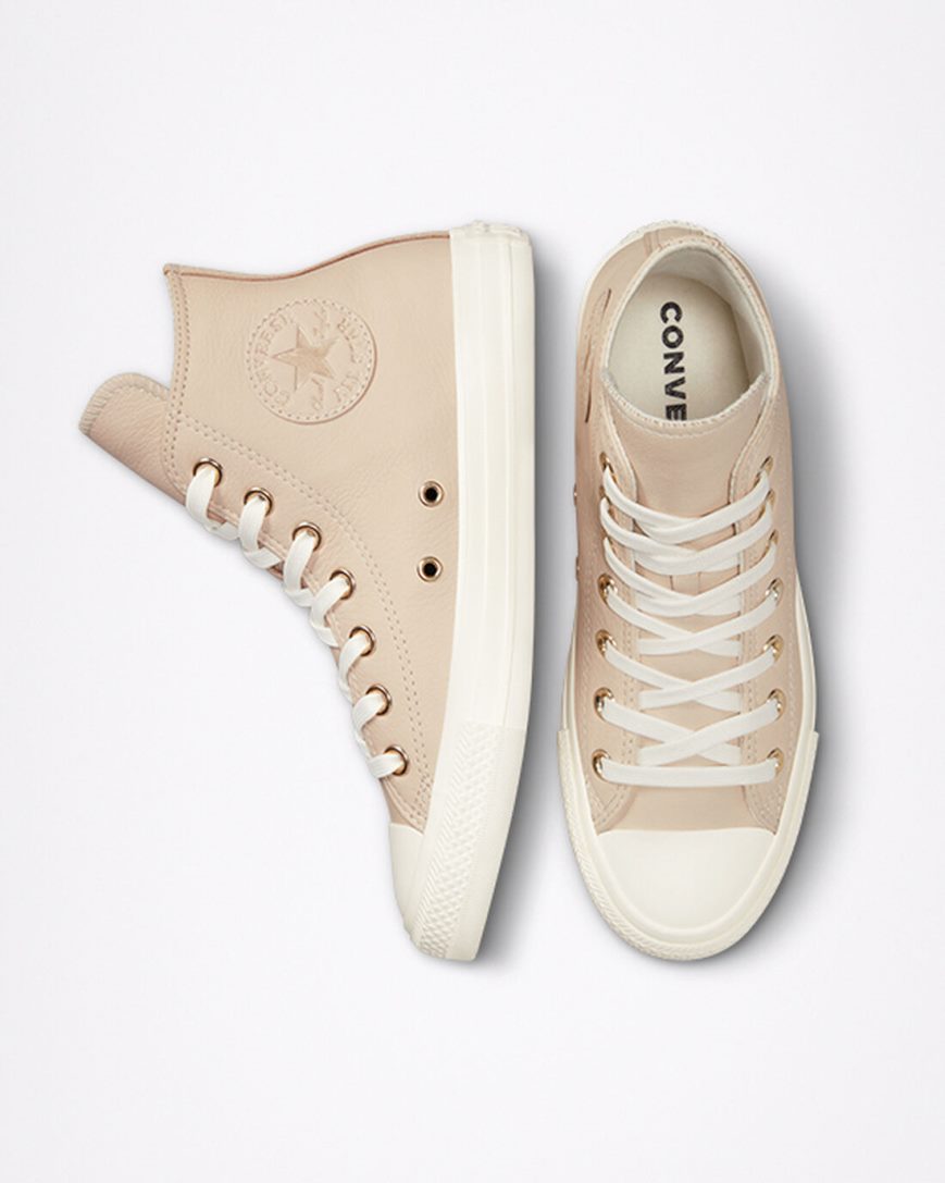 Dámské Boty Vysoké Converse Chuck Taylor All Star Earthy Neutrals Meruňka Světle Zlaté | CZ FCOB25